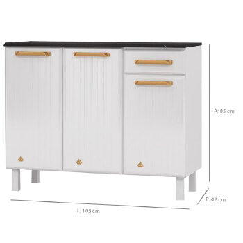 Balcao Telasul Diamante 3 Pts 1 Gv C/ Tampo - 818134-02 - PC / 2