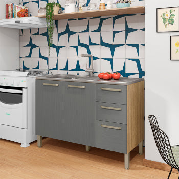 Balcao Kits Parana Versalhes 1,20m S/ Tampo - 2974