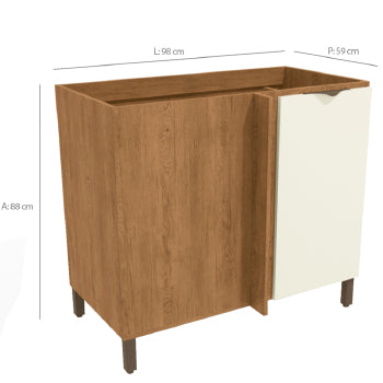 Balcao De Canto Kappesberg Lotus Cb585 98cm 1p C/t - Cb585-frowor - PC / 2