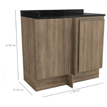 Balcao De Canto Kappesberg Maxxi Cb305 98cm 1p C/t - Cb305-no - PC / 3