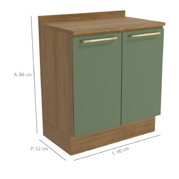 Balcao Kappesberg Botanic 80cm 2portas C/ Tampo Cb - Cb773-ngve - PC / 2