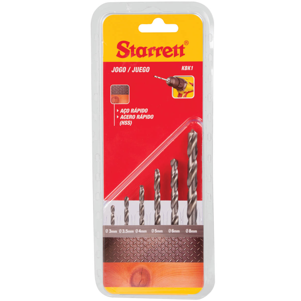 Jogo De Brocas De Aço Rapido Para Metal 3 A 8 Mm - 6 Peças - Kbk1