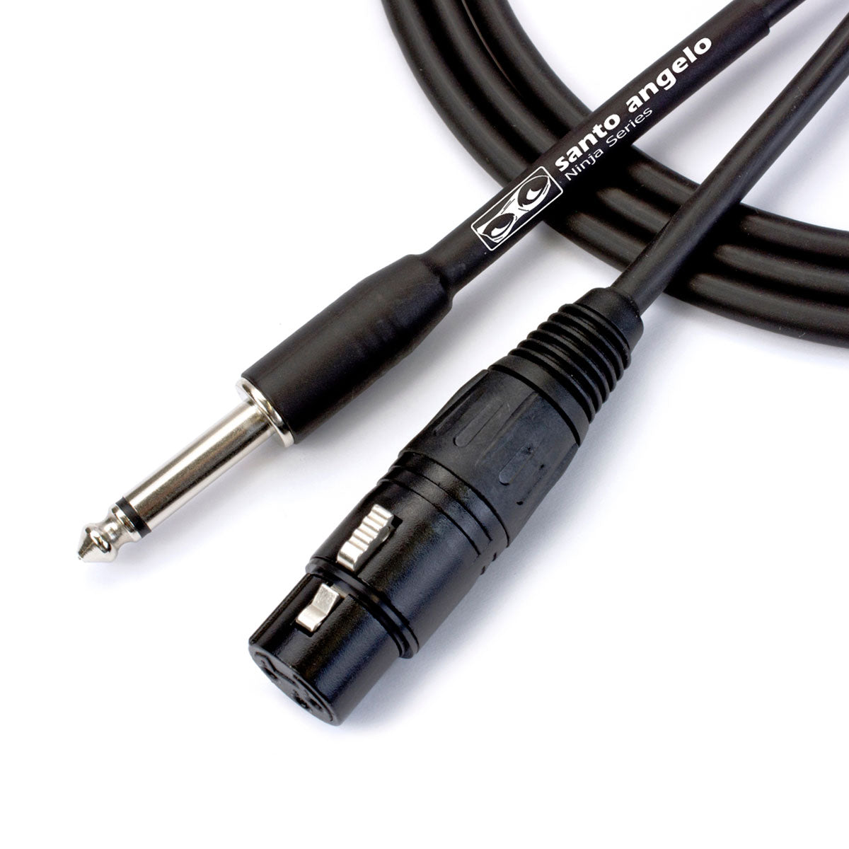 Cabo De Microfone Ninja Hg 0,20 Mm Conector P10/xlr Femea 20ft 6,10 Metros Preto