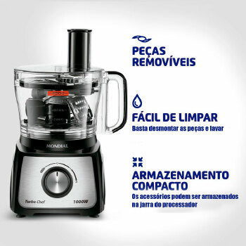 Multiprocessador Mondial Com Liquidificador 1000w - 3094-02