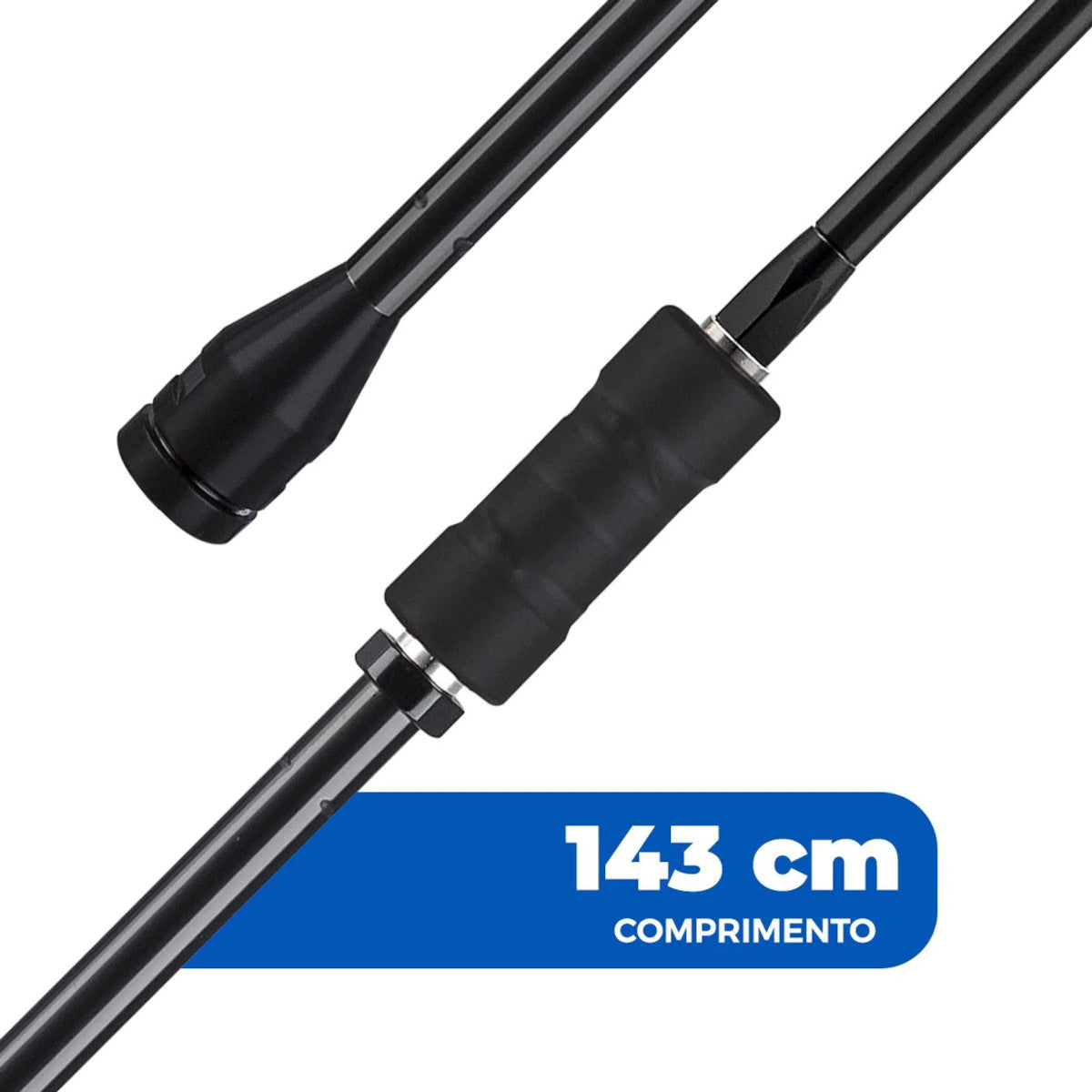 Antena Viúva Negra Para Rádio Px Móvel Base Prolongada Com Bobina Central Preta B-2007p