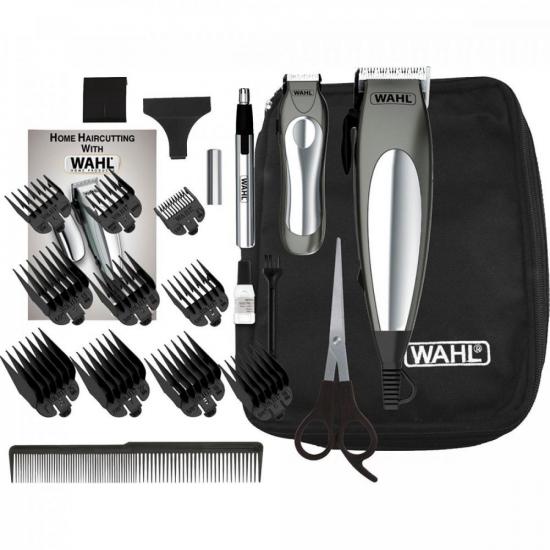 Kit Maquina e Aparador 220V Deluxe Groom Pro Prata WAHL