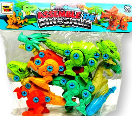 Brinquedo 4 Dinossauro Monta e Desmonta com Parafusos de Plástico e Ferramenta Super Interativo Envio Rápido!