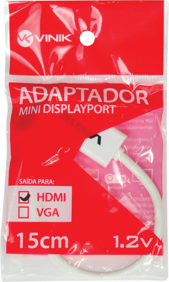 Adaptador Mini Displayport X Hdmi Fêmea 15cm Mdp-h15cm