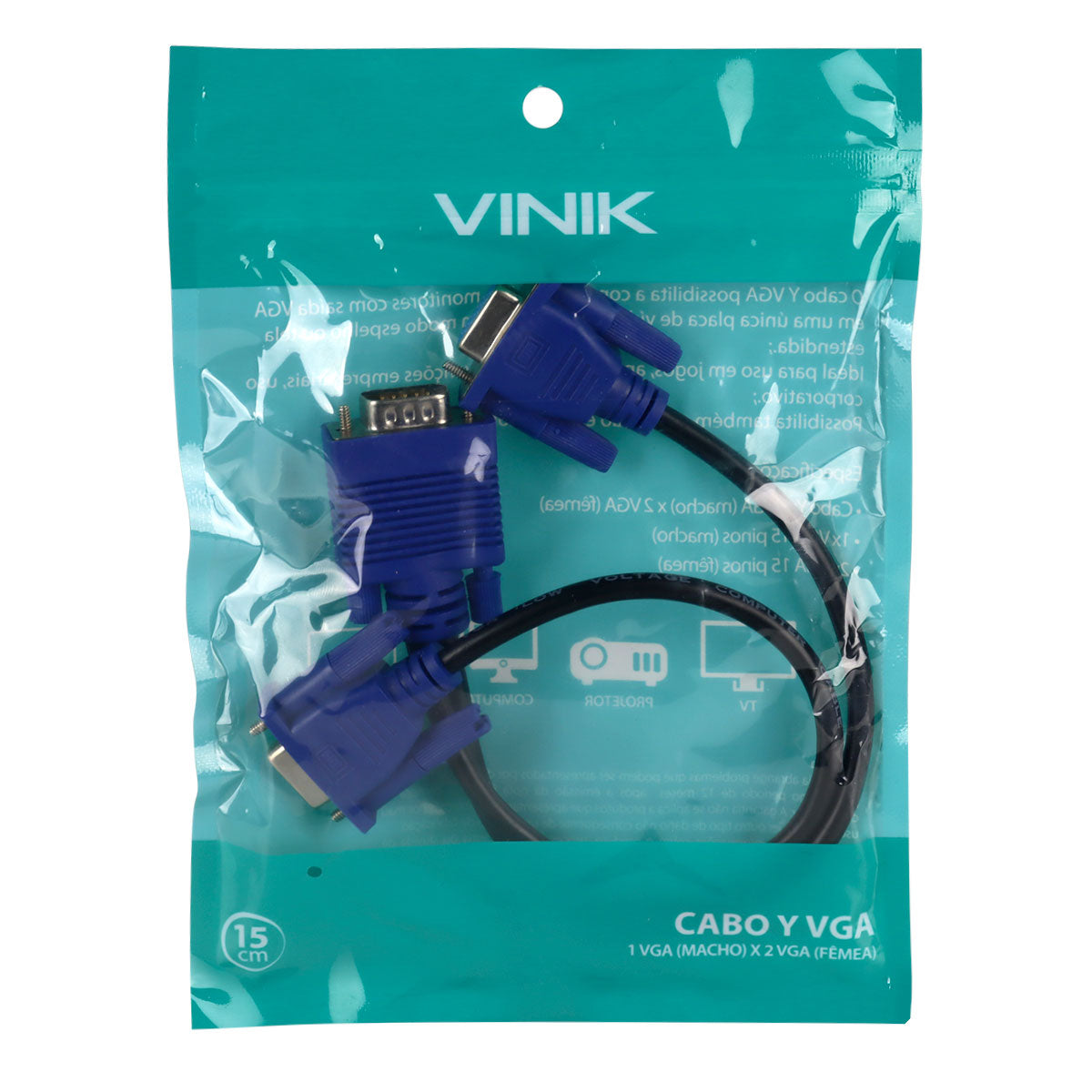Cabo Y Vga Macho X 2 Vga Fêmea 15 Pinos Avy-1m/2f