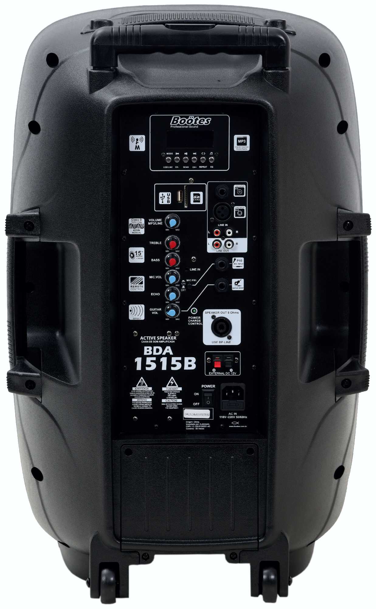 Caixa De Som Amplif Bootes Bda-1515b Af 15 Pol+dti 420w Mus.