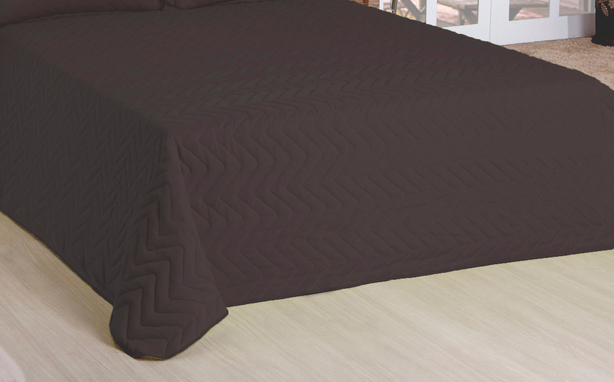 Cobre Leito Matelassado Classic Queen 03 Pçs Marrom
