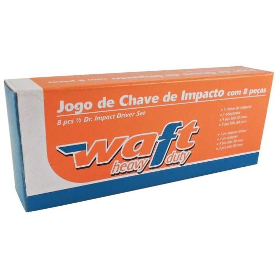 Jogo de Chave de Impacto 1/2" Com 8 Peças CR-V Waft
