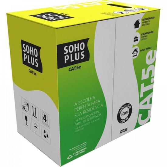 Cabo de Rede CAT.5E CMX Cx 305m Branco Furukawa Sohoplus - CX / 305