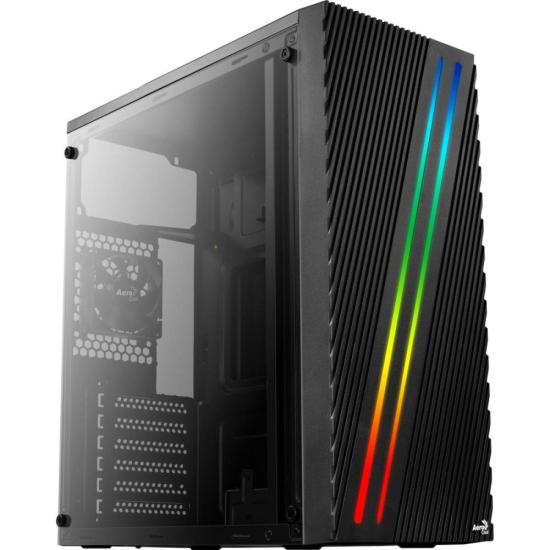 Gabinete Gamer Aerocool Streak Preto RGB Lateral Acrílico
