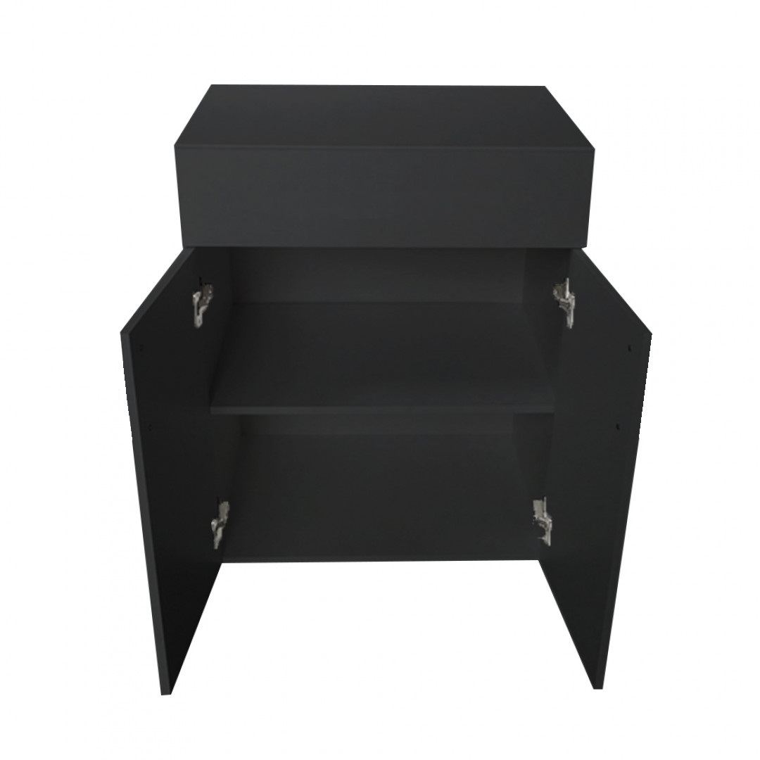 Balcão Multiuso Preto Em Mdf