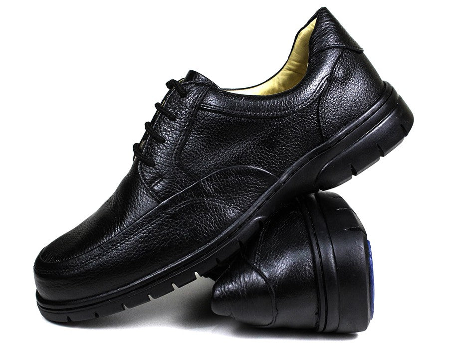 Sapato Casual Conforto Couro Floater Preto 3050