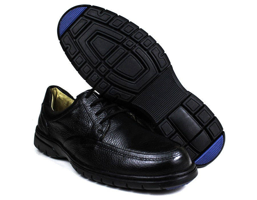 Sapato Casual Conforto Couro Floater Preto 3050