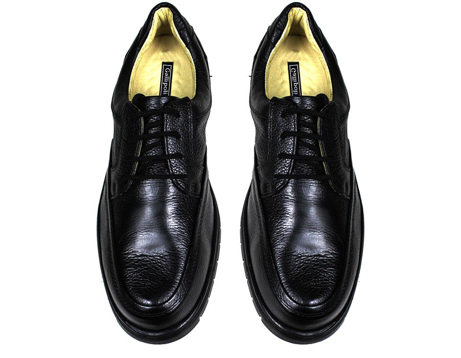 Sapato Casual Conforto Couro Floater Preto 3050