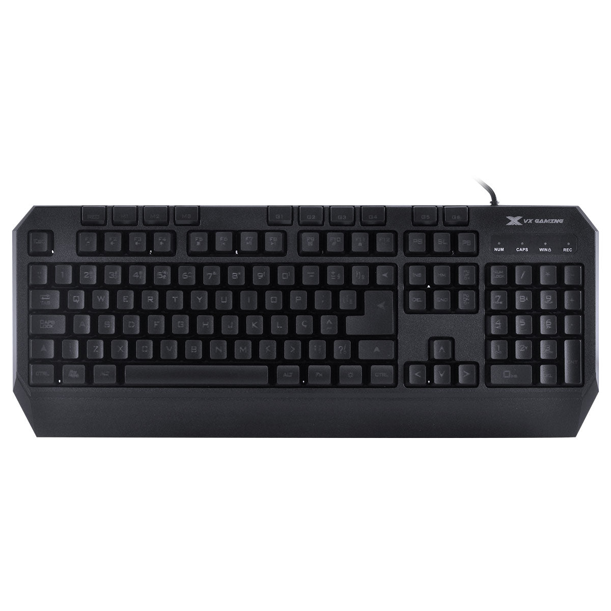 Teclado Gamer Draco Com Macros, Multimidia Led 3 Cores Cabo 1.8 Metros Abnt2 Preto - Gt400