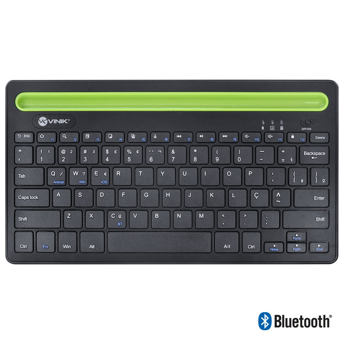 Teclado Sem Fio Bluetooth 3.0 Dynamic Smart Abnt Com Suporte Para Tablet Ou Celular - Preto - Dt200