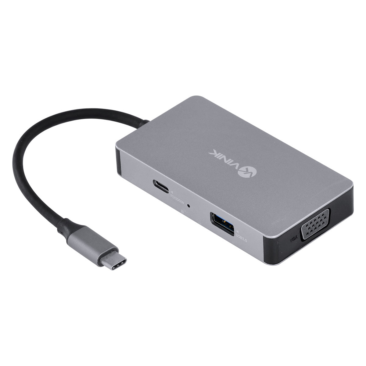 Hub Usb Tipo C / Type C 5 Em 1 Com 2 Hdmi + Vga + Usb 3.0 + Power Delivery (pd) 60w - Hc-5vga
