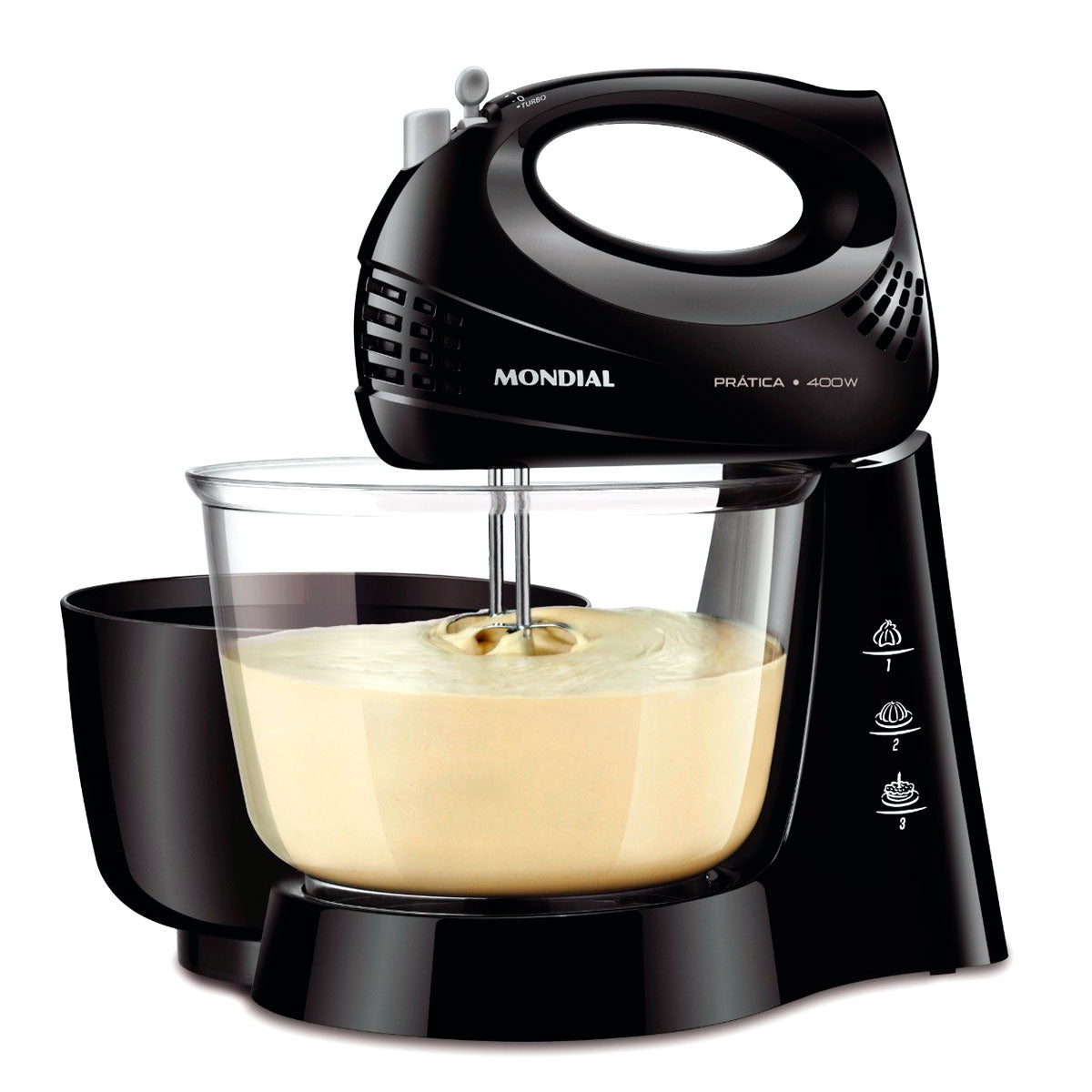 BATEDEIRA PRÁTICA COM 2 TIGELA 400W B-45-B PRETA 127V