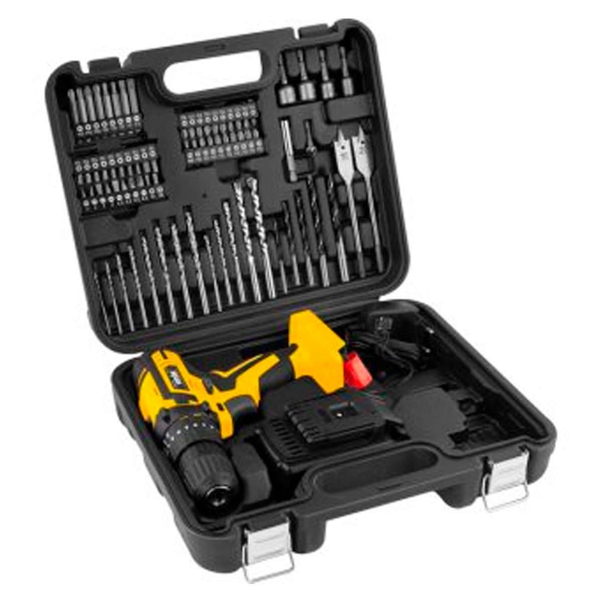 PARAFUSADEIRA E FURADEIRA 3/8"" 12V KIT COM 74 PEÇAS BIVOLT