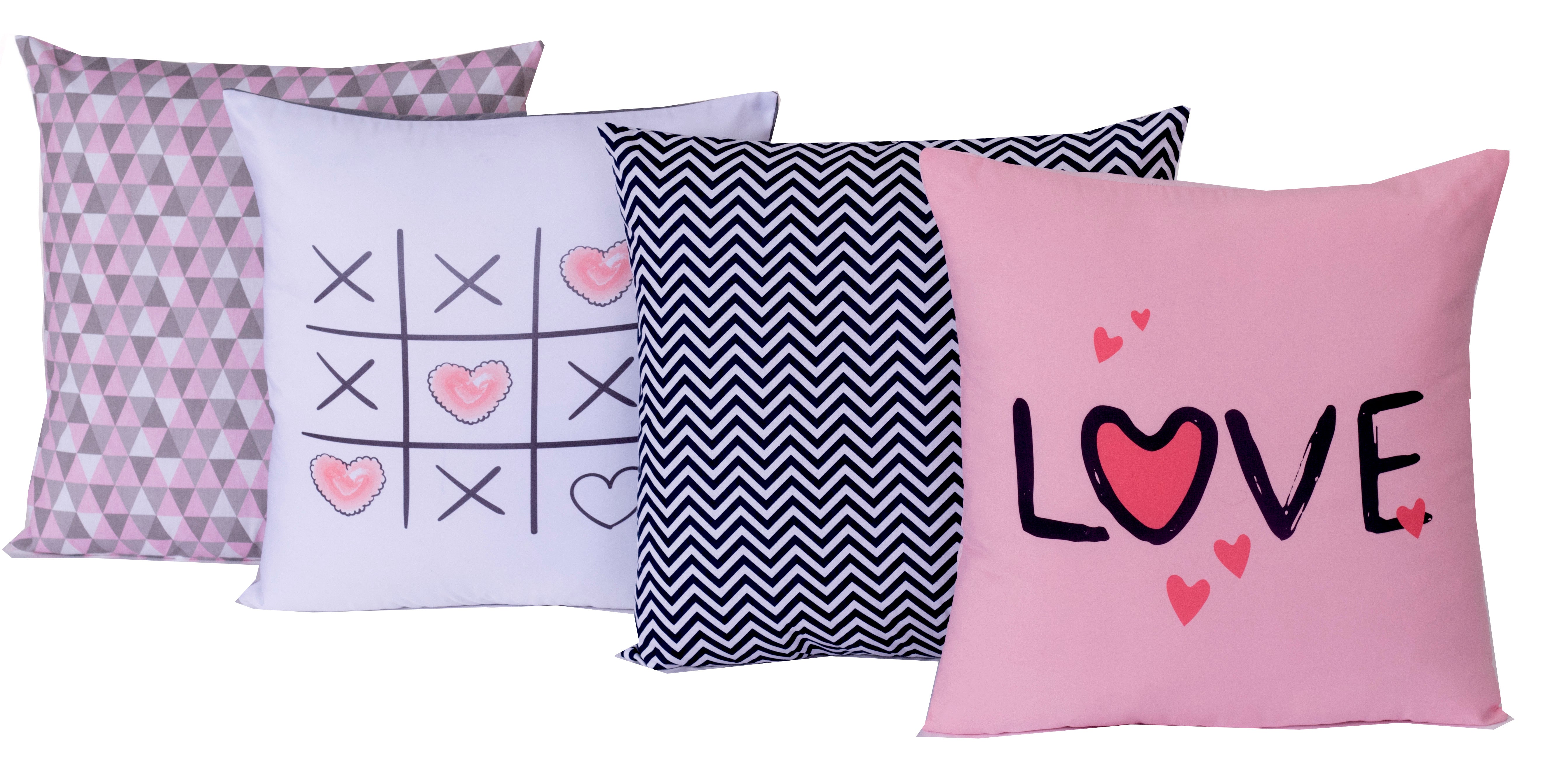 Kit Capas De Almofadas Decorativas Love 04 Peças