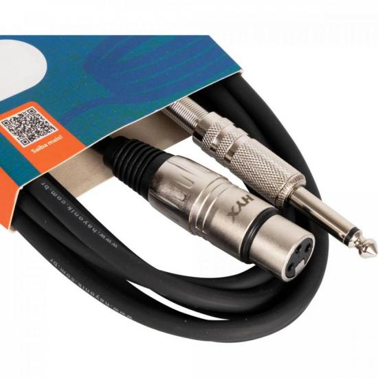 Cabo para Microfone Hayonik Linha Brasil XLR(F) X P10 3m Preto