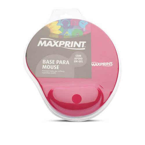 Base Para Mouse Com Apoio Em Gel Rosa Maxprint