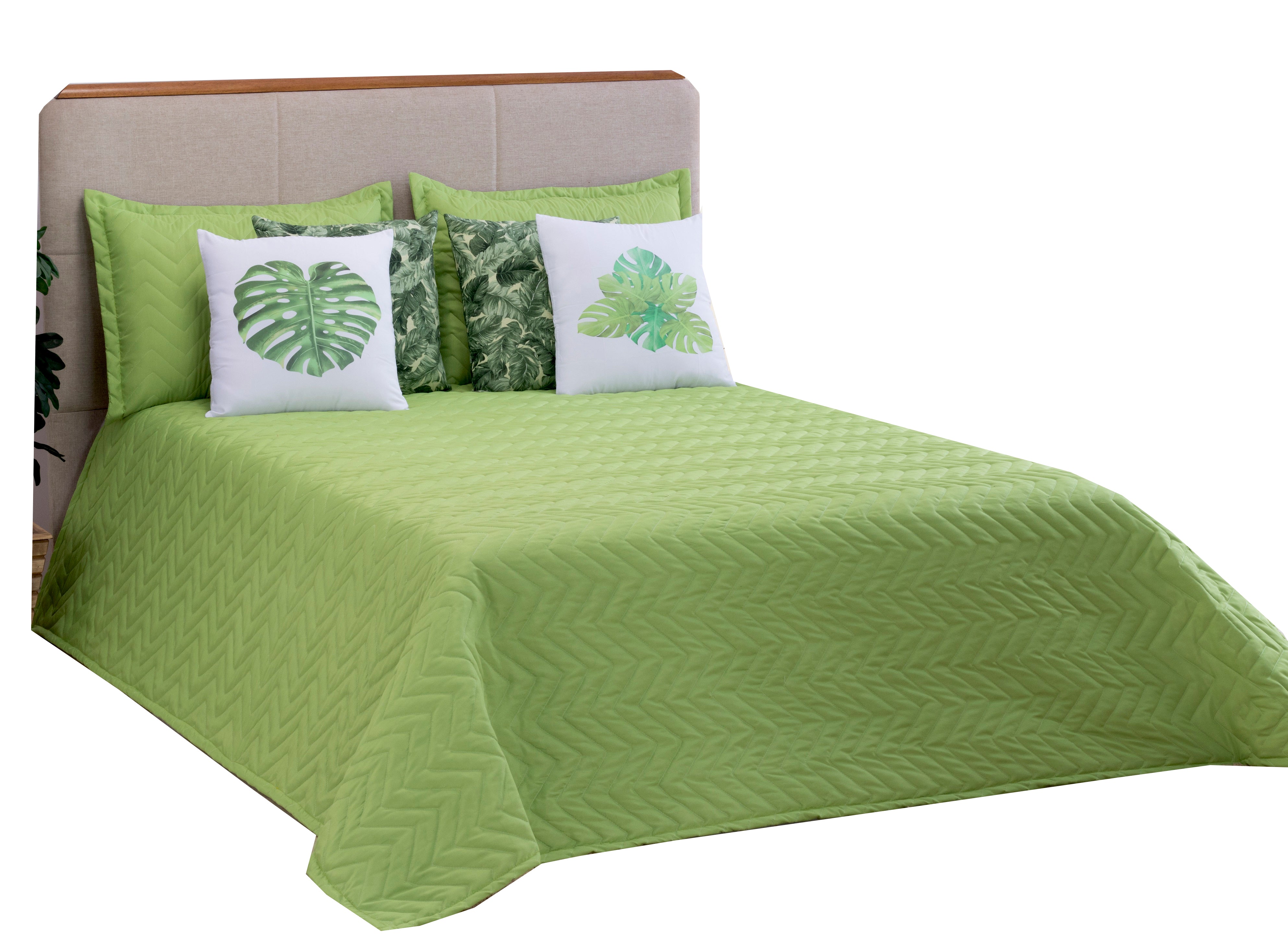 Cobre Leito Liberty 07 Pçs Queen Verde