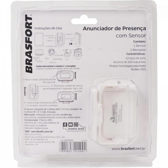 Anunciador de Presença com Sensor BRASFORT