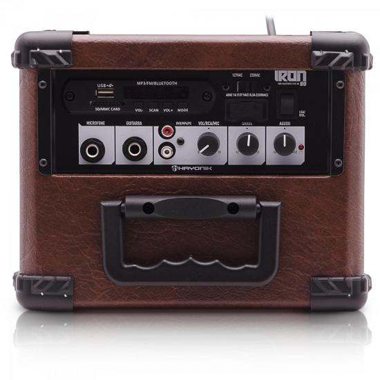 Caixa Multiuso 20W Bluetooth/USB/SD/FM IRON 80 Marrom HAYONIK