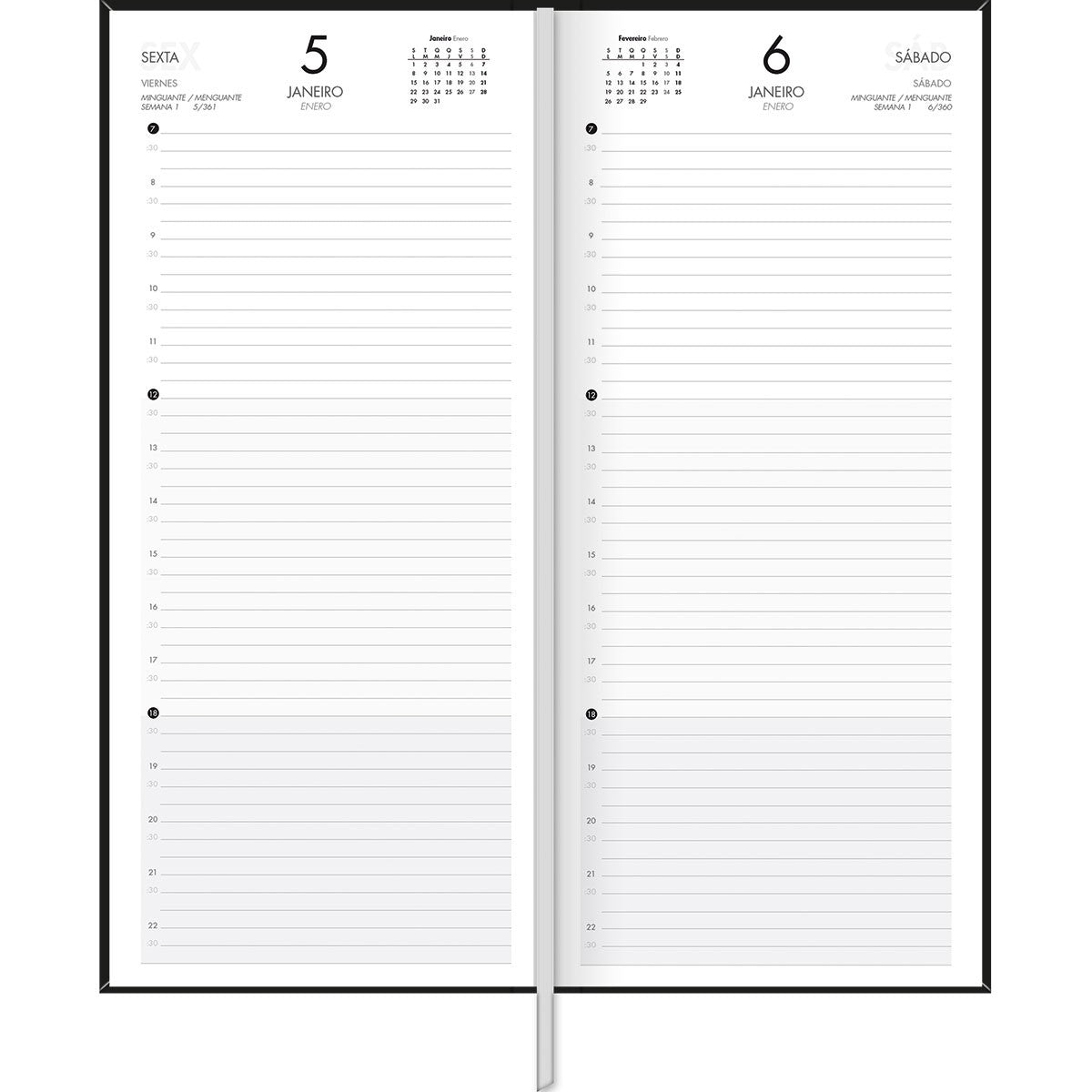 Agenda Executiva Costurada 12,3 X 27,5 Cm Comercial 2024