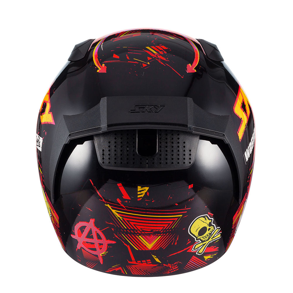 Capacete Sky Two Chaos Preto Fosco Transf Laranja 56