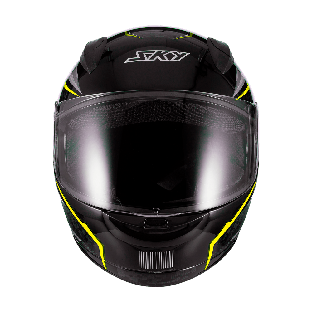 Capacete Sky Two Soldier Preto Brilho Transf Amarelo 56