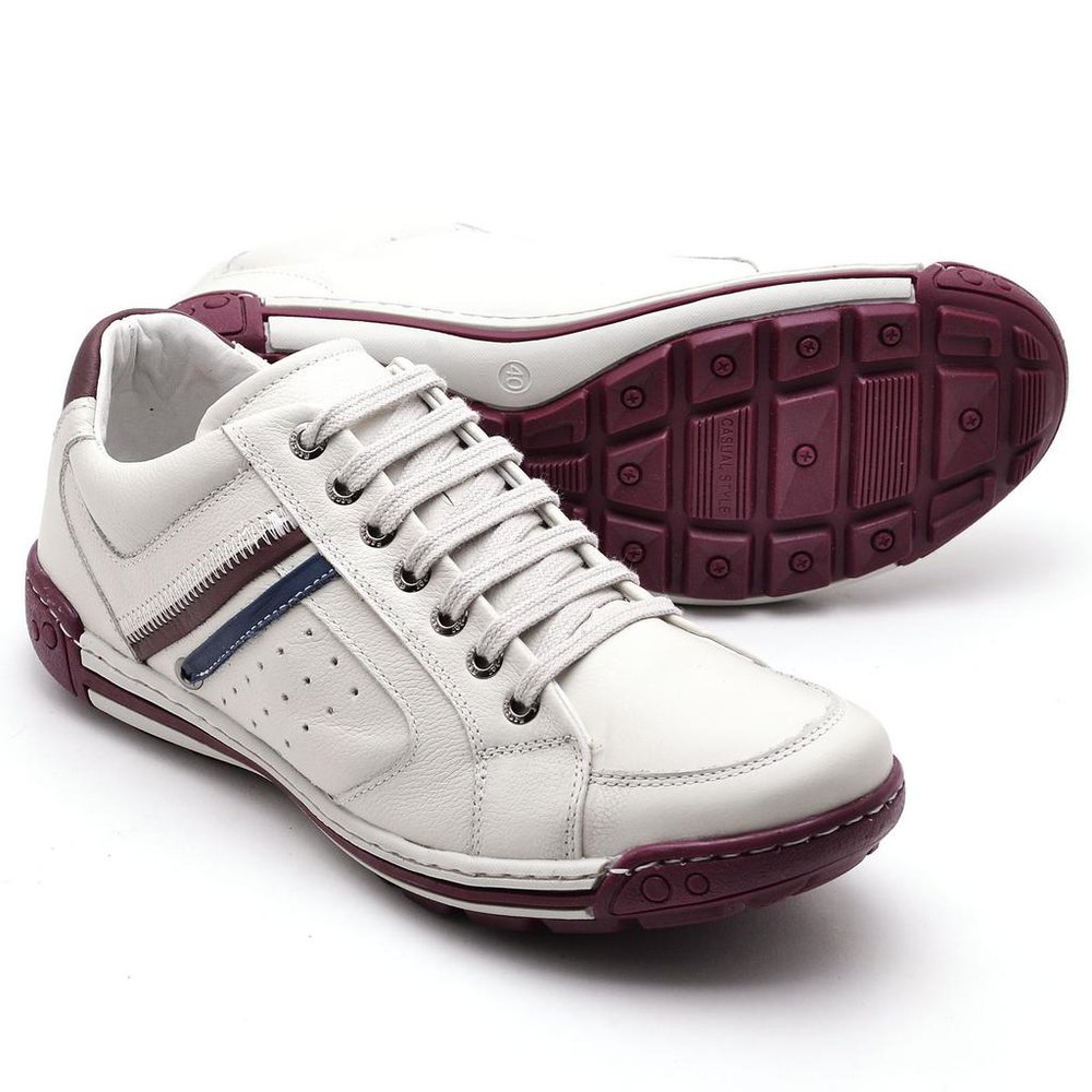 Sapatênis Casual Conforto Couro Gelo 3007