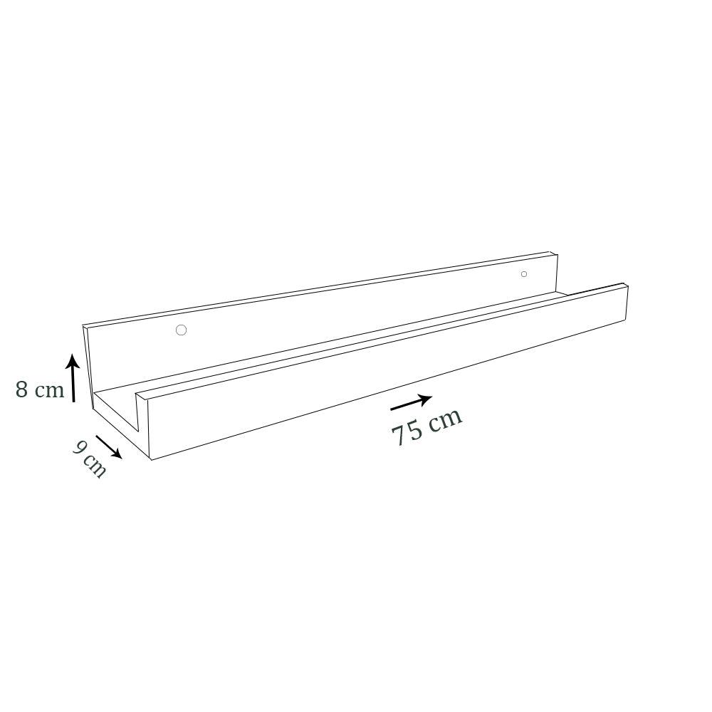 Prateleira Esmalteria Simples Trovarelli 75 Cm Natural