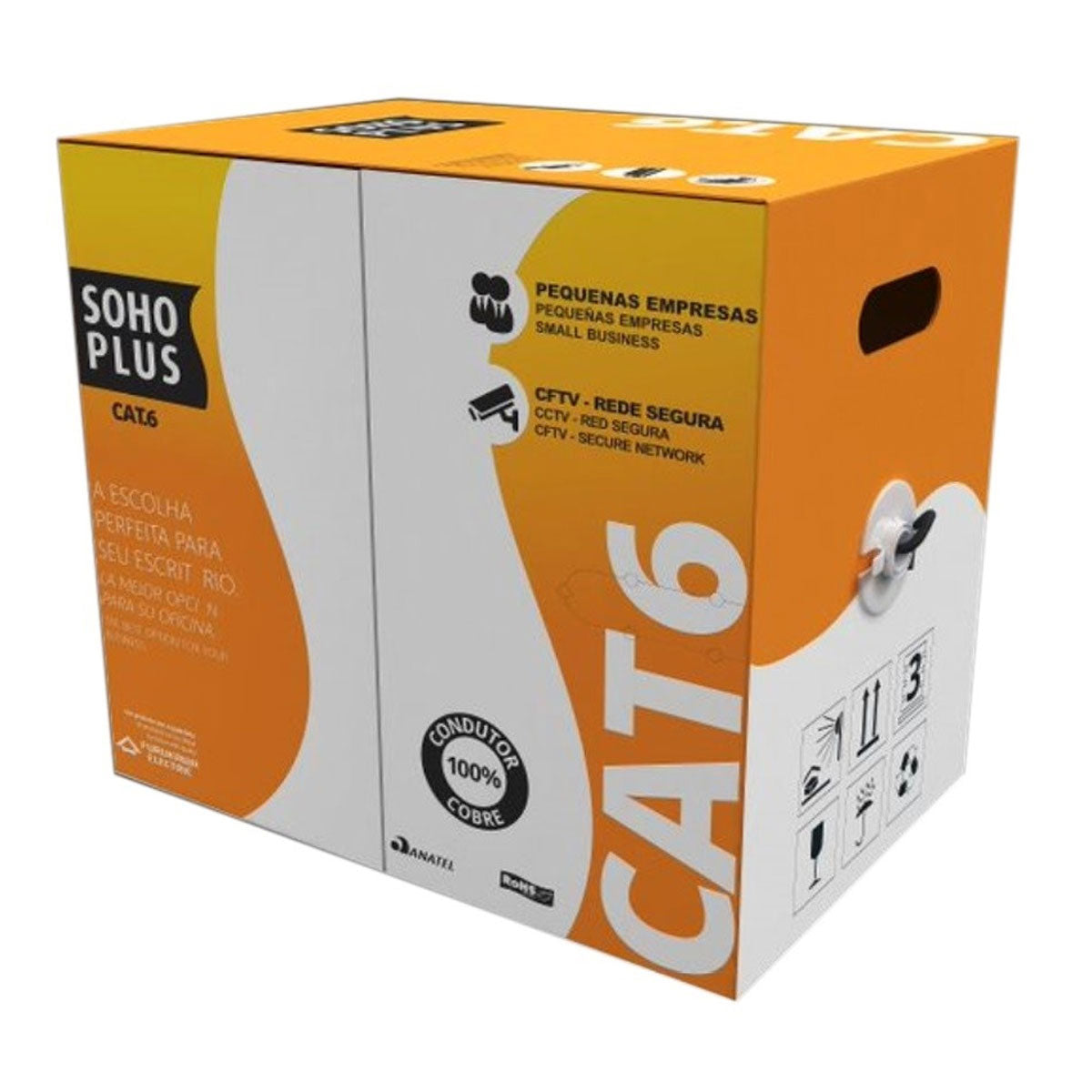 CABO LAN U/UTP 24AWG X 4 PARES CAT.6 CMX 305 METROS VERMELHO