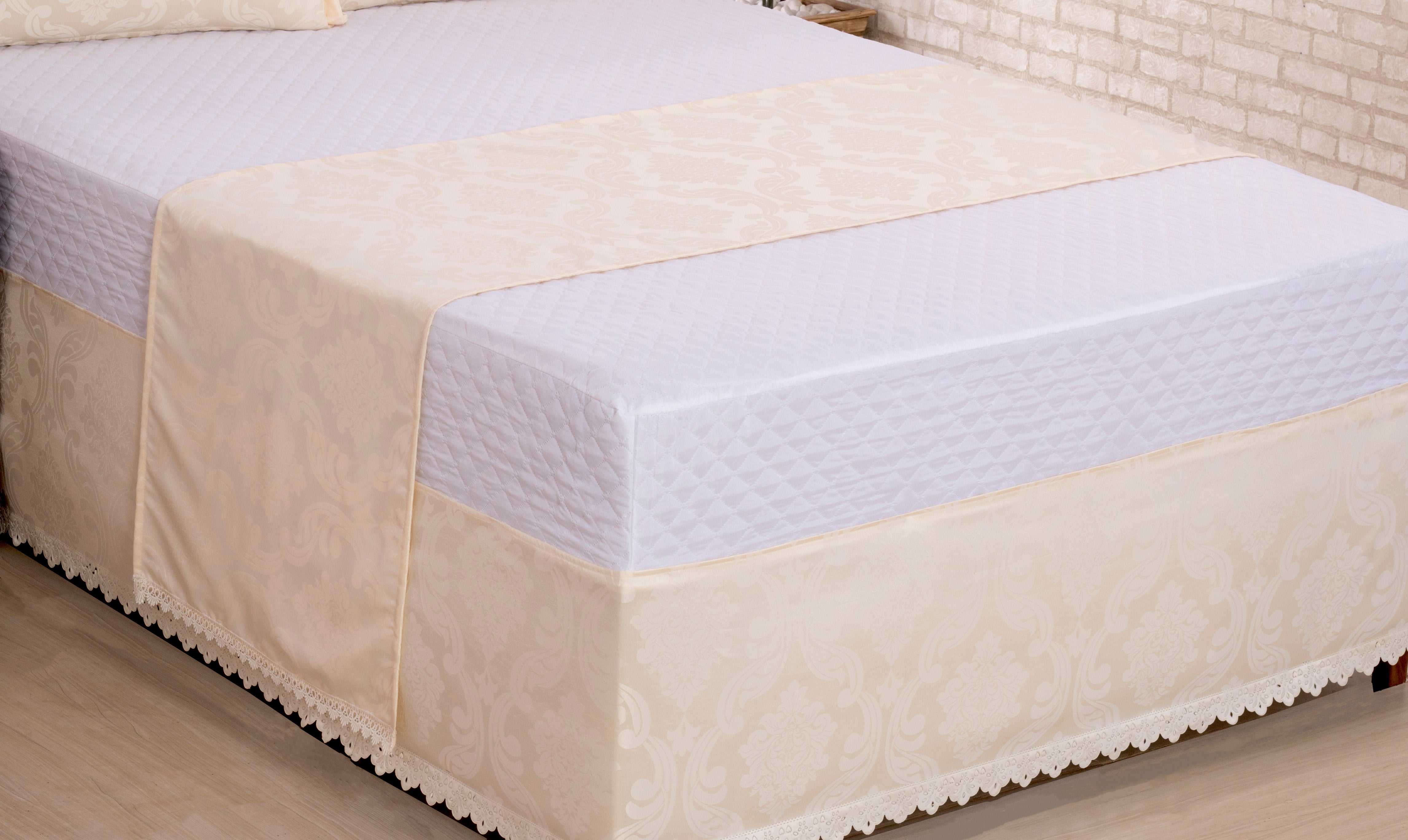 Saia Para Cama Box Colchobox Jacquard Queen Palha