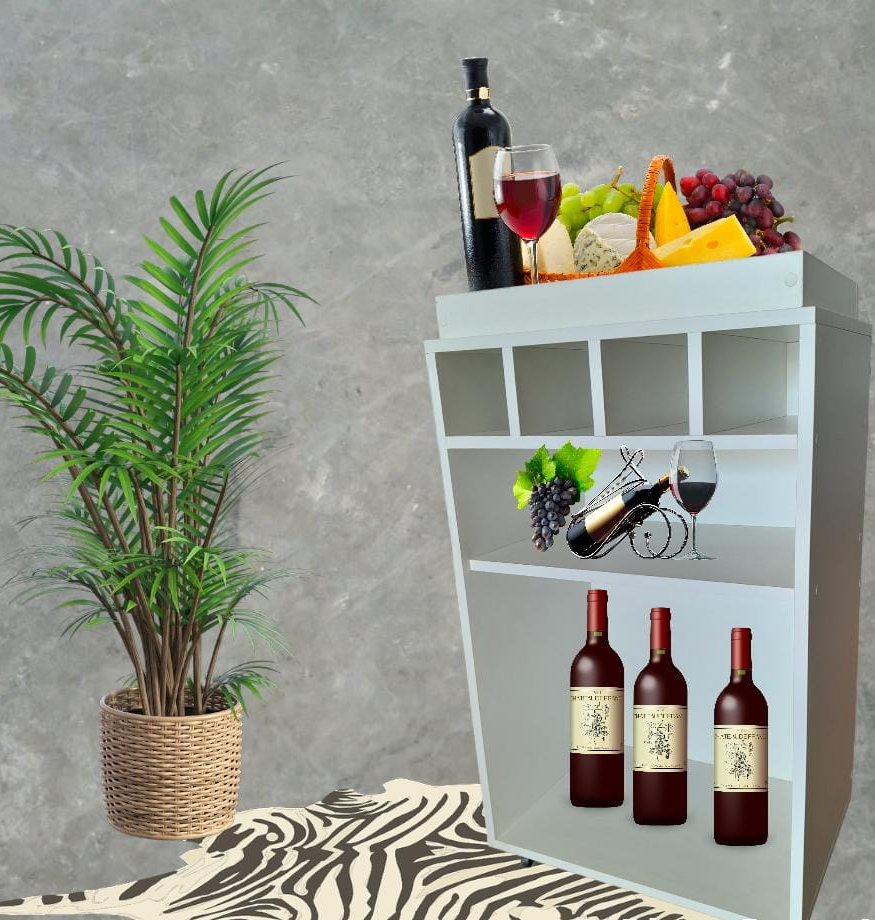 Balcão Bar Adega Em Mdf Branco