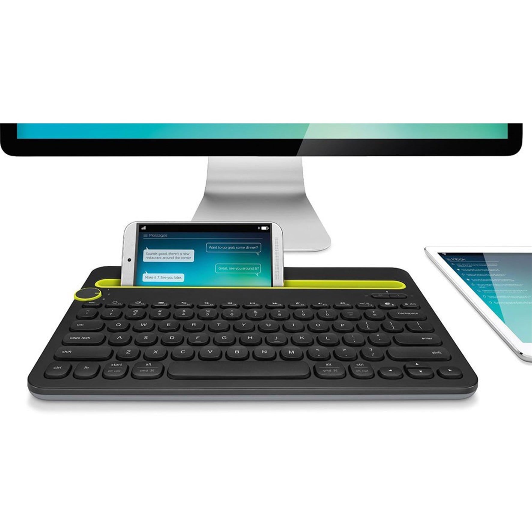 Teclado Logitech K480 Preto Bluetooth Padrão US 920-006348