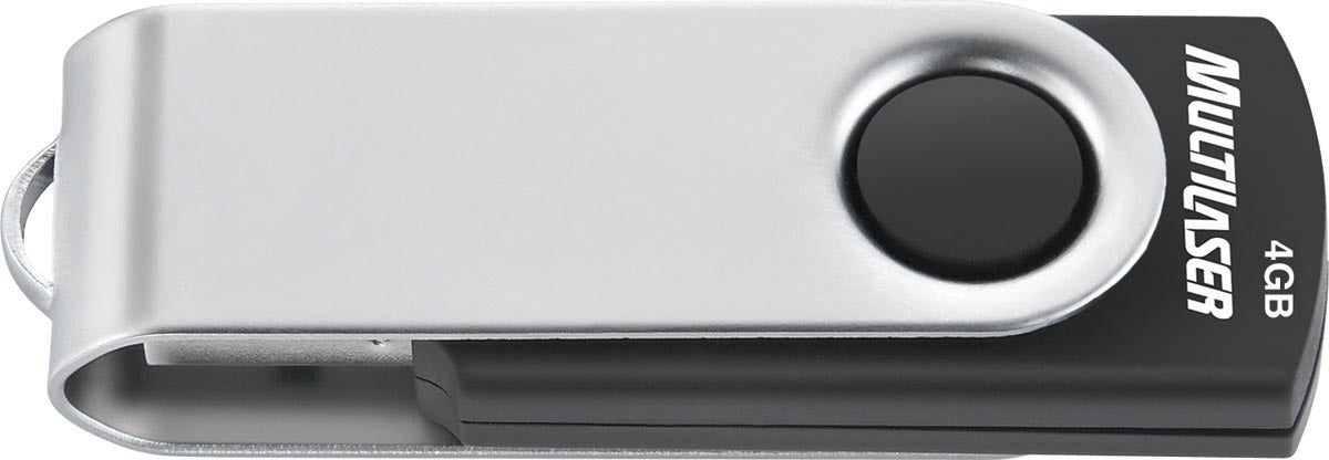 PEN DRIVE 4GB TWIST2 PRETO/PRATA PD586