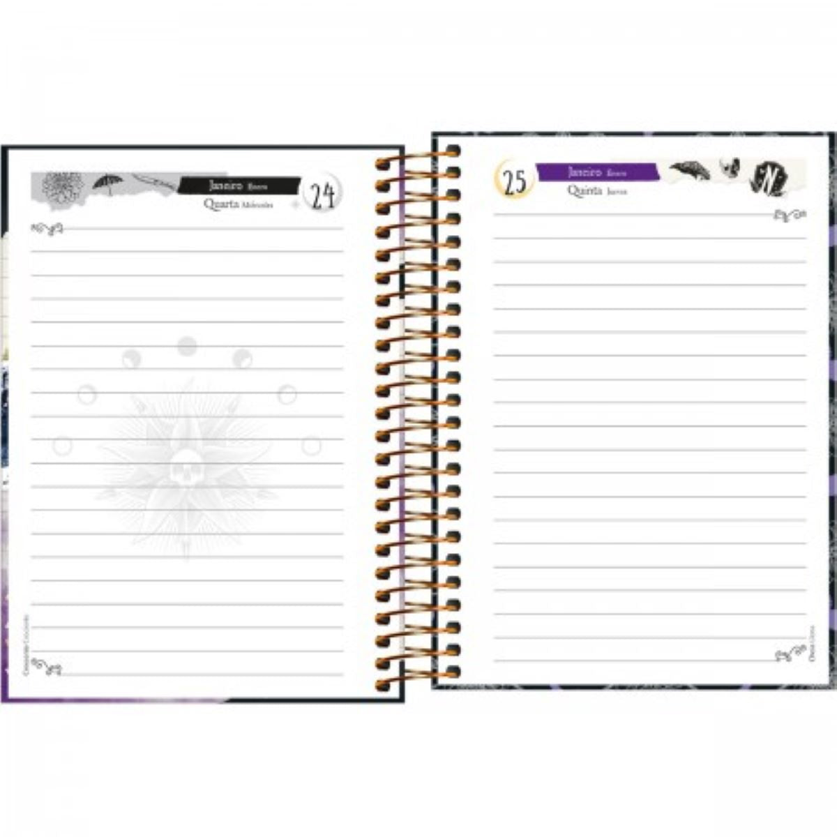 Agenda Espiral Diária 11,7 X 16,4 Cm Wandinha 2024