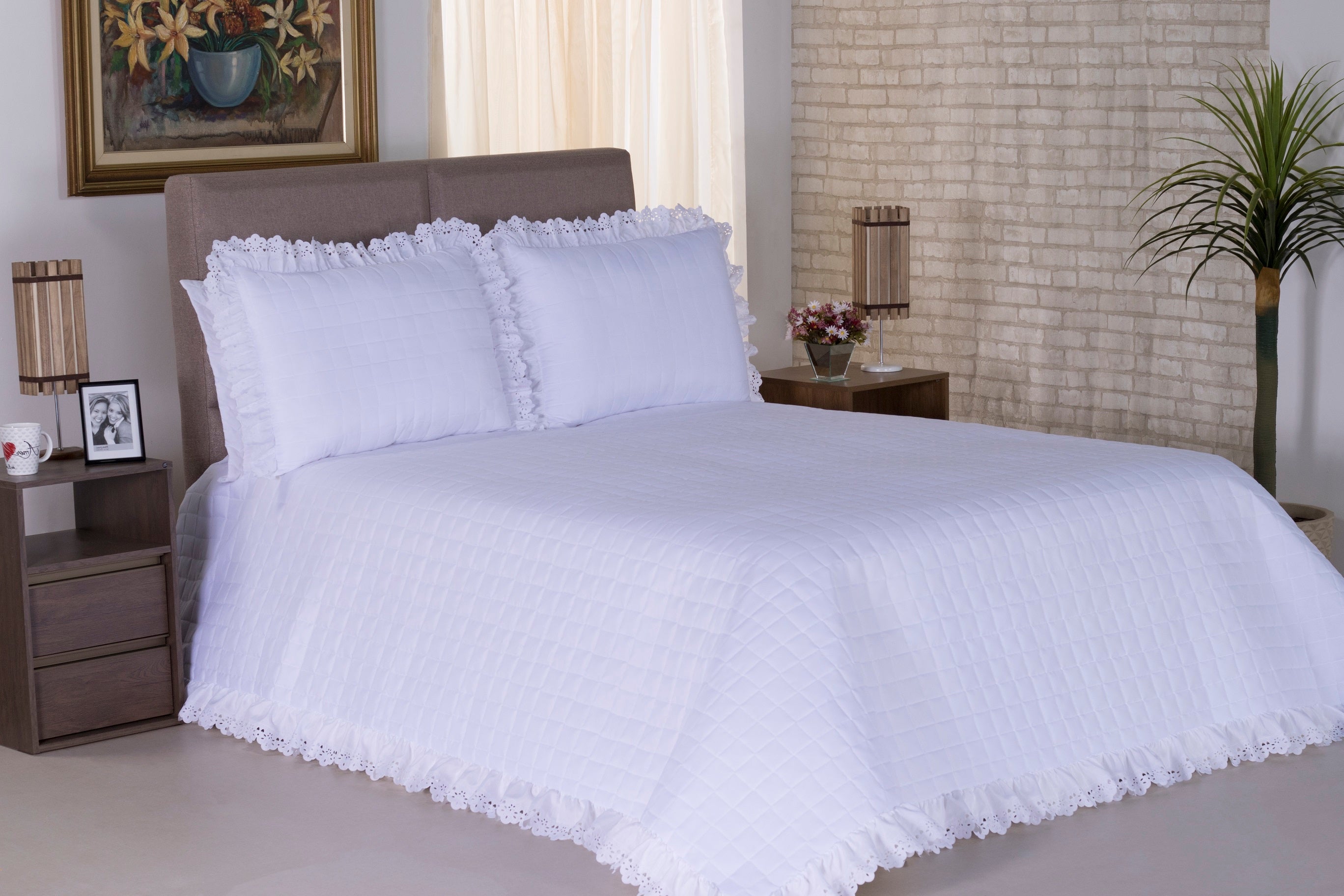 Cobre Leito Diplomata King Size 03 Pçs Branco - Deccoralle