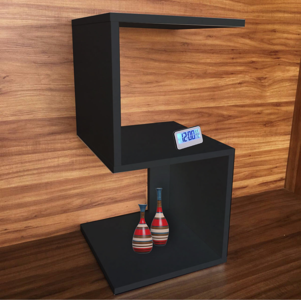 Mesa De Cabeceira Em S Preto Em Mdf