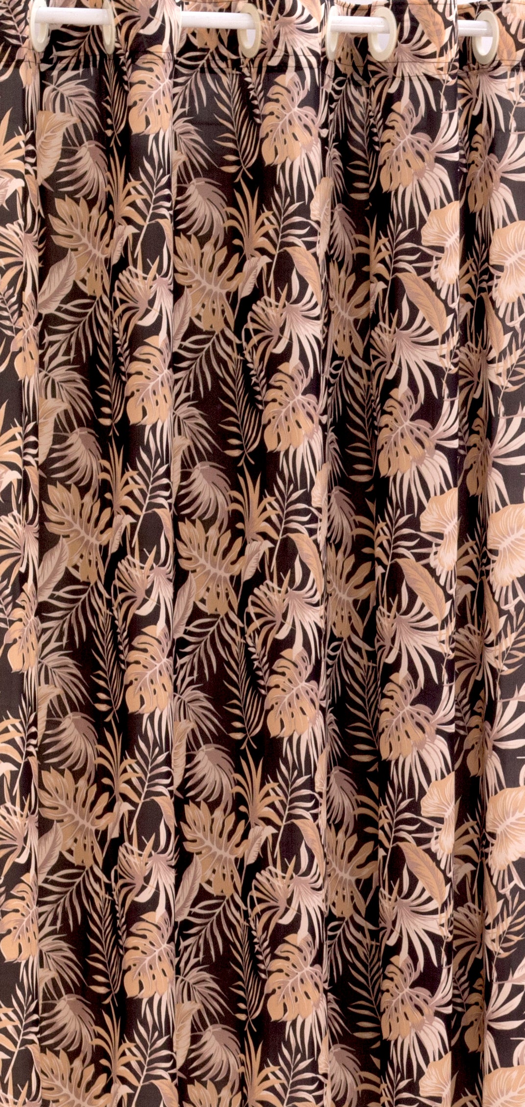 Cortina De Malha Estampada 2,00 Metros Floral Preto