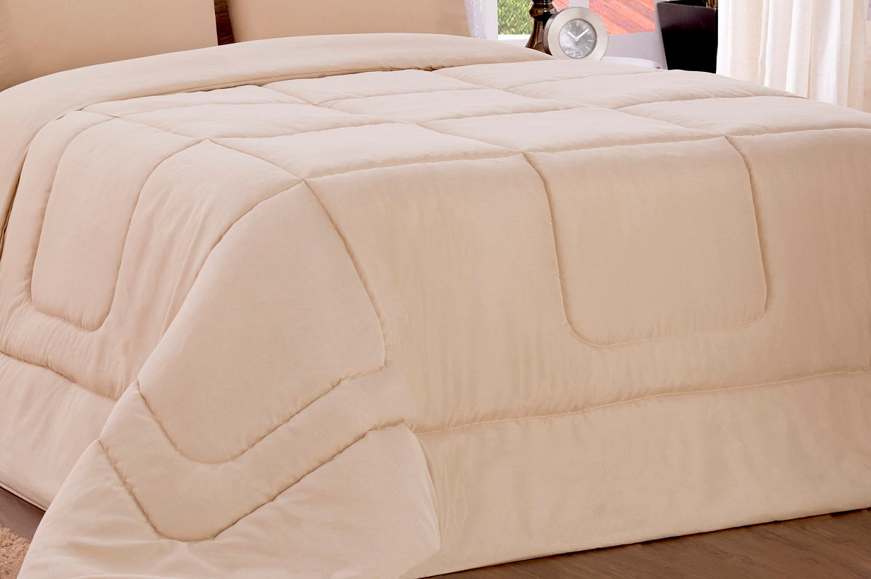 Kit De Edredon E Jogo De Cama Angelo Queen Size 05 Peças Avelã - Deccoralle
