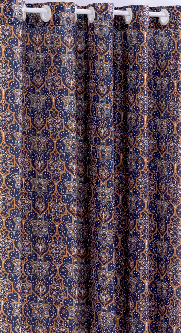 Cortina De Malha Estampada 2,00 Metros Marinho