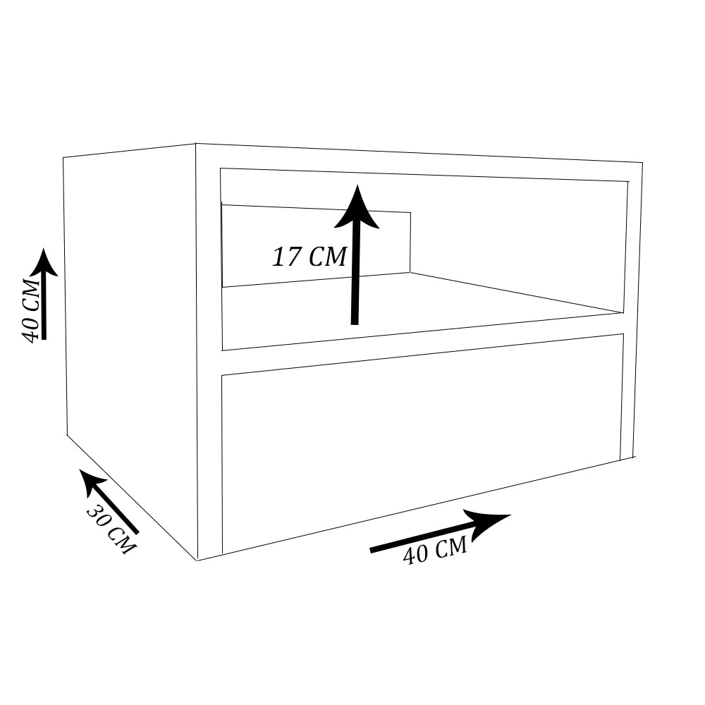 Mesa De Cabeceira Suspensa 1 Gaveta Madeirado Em Mdf